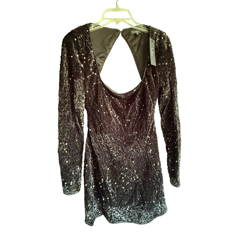 Lulus Women’s Sequin and Velvet Open Back Minidress NWT Sz L Prom Formal - Picture 5 of 8